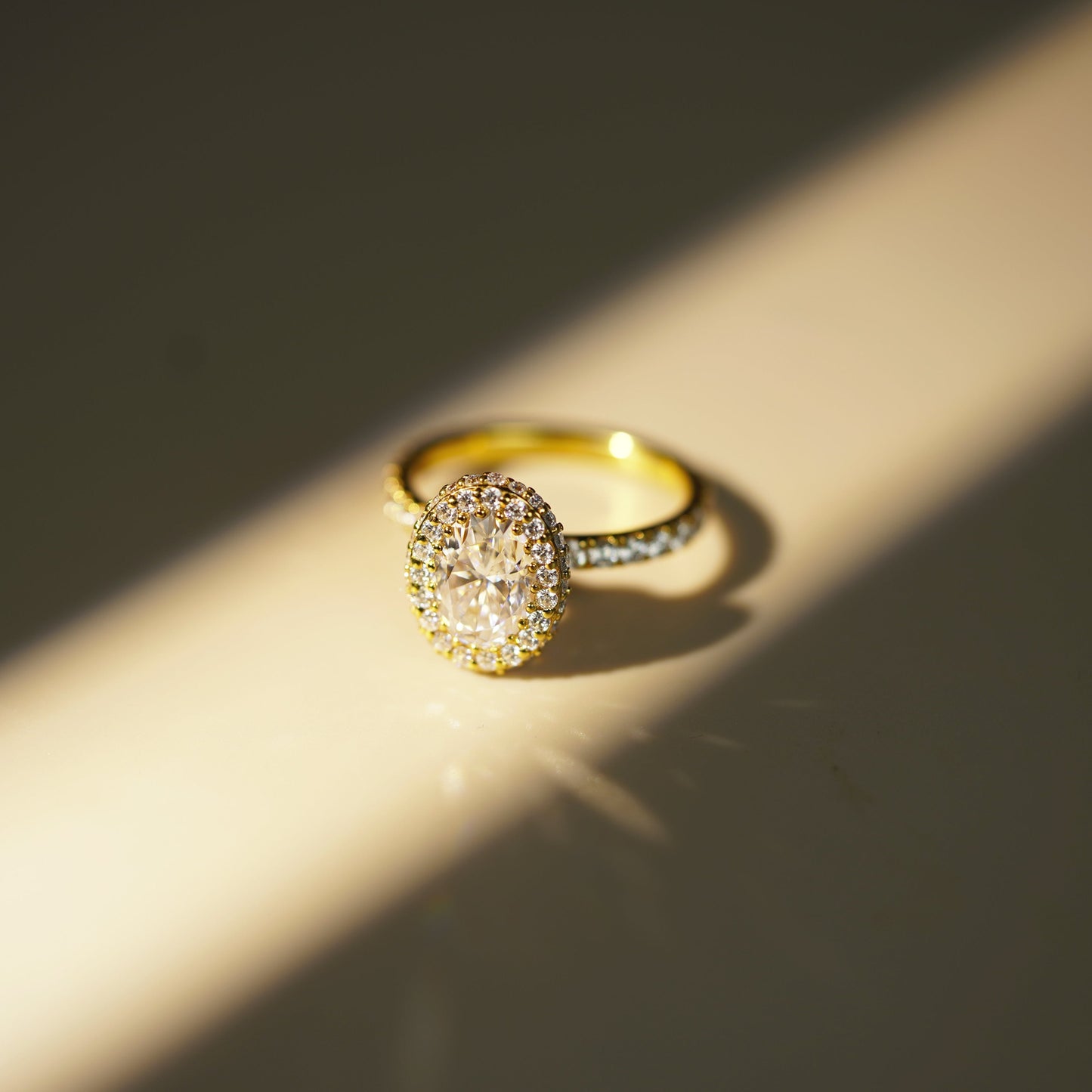 Oval Cut Halo & Pave Lab-Grown Diamond Engagement Ring