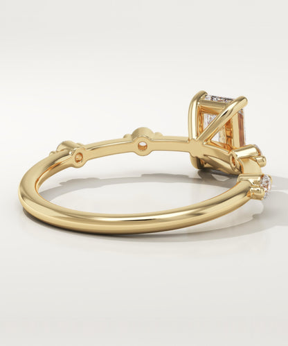 Radiant Cut Dainty Pave Lab-Grown Diamond Engagement Ring