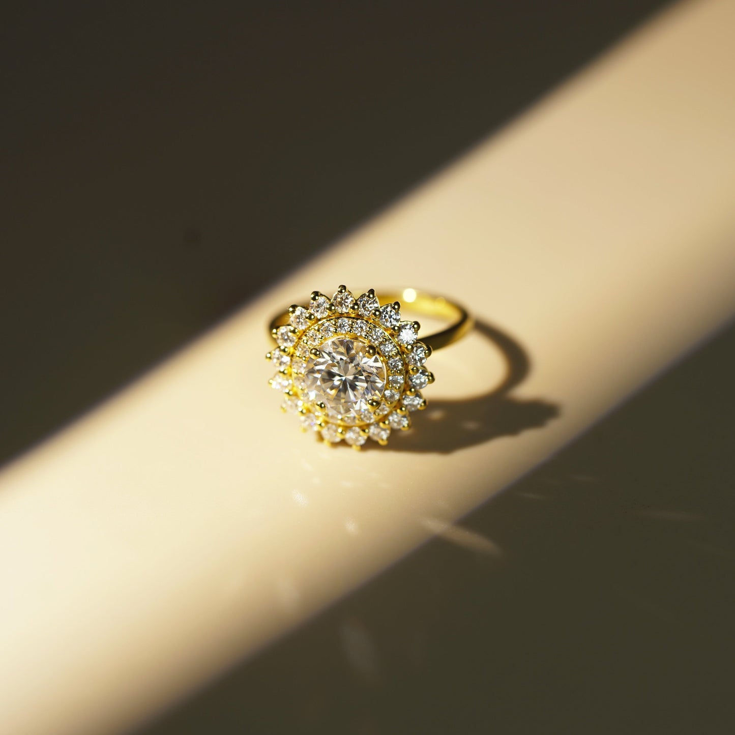 Round Cut Double Halo Lab-Grown Diamond Engagement Ring