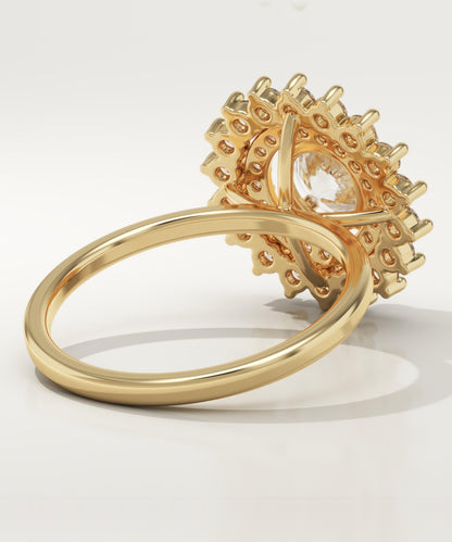 Round Cut Double Halo Lab-Grown Diamond Engagement Ring
