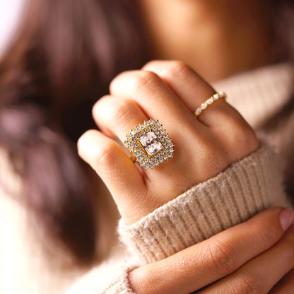 Radiant Cut Double Halo Lab-Grown Diamond Engagement Ring