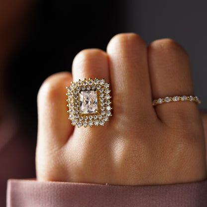 Radiant Cut Double Halo Lab-Grown Diamond Engagement Ring