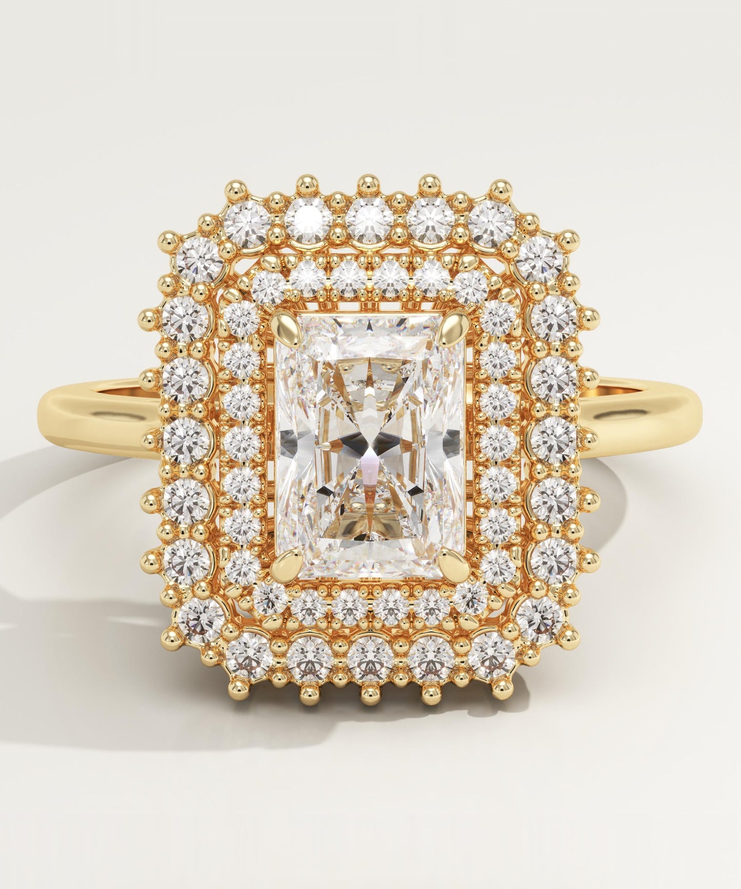 Radiant Cut Double Halo Lab-Grown Diamond Engagement Ring