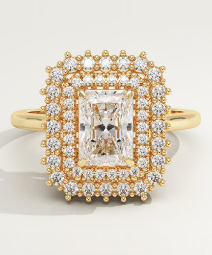 Radiant Cut Double Halo Lab-Grown Diamond Engagement Ring