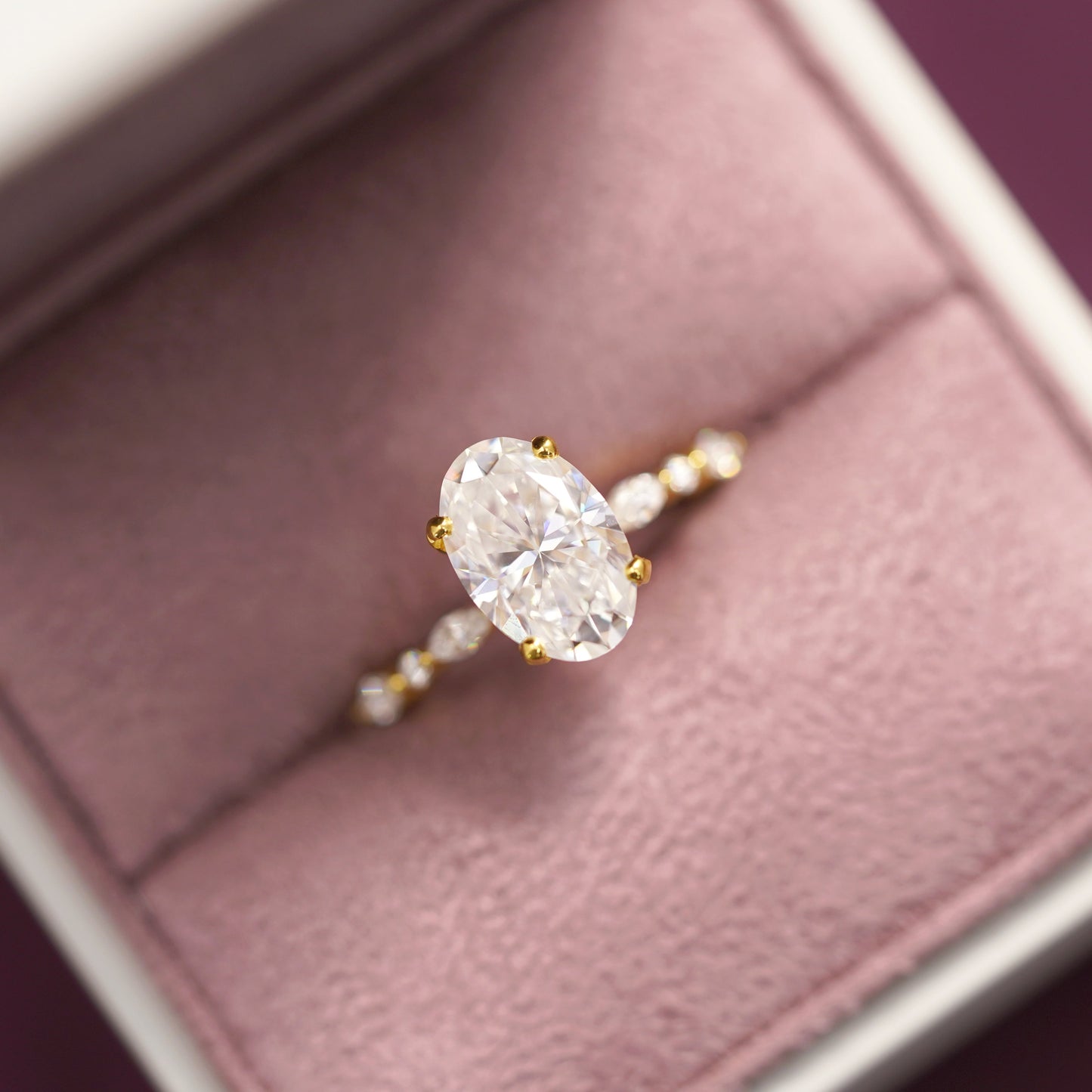 Oval Cut Hidden Halo & Pave Lab-Grown Diamond Engagement Ring