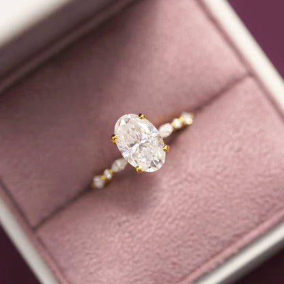 Oval Cut Hidden Halo & Pave Lab-Grown Diamond Engagement Ring