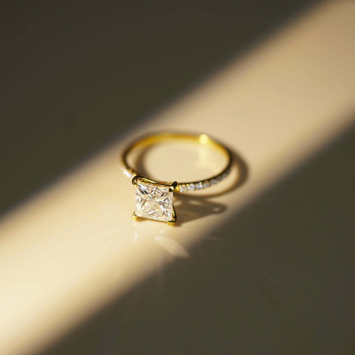 Princess Cut Pave Lab-Grown Diamond Engagement Ring