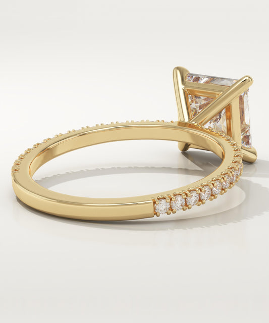 Princess Cut Pave Lab-Grown Diamond Engagement Ring