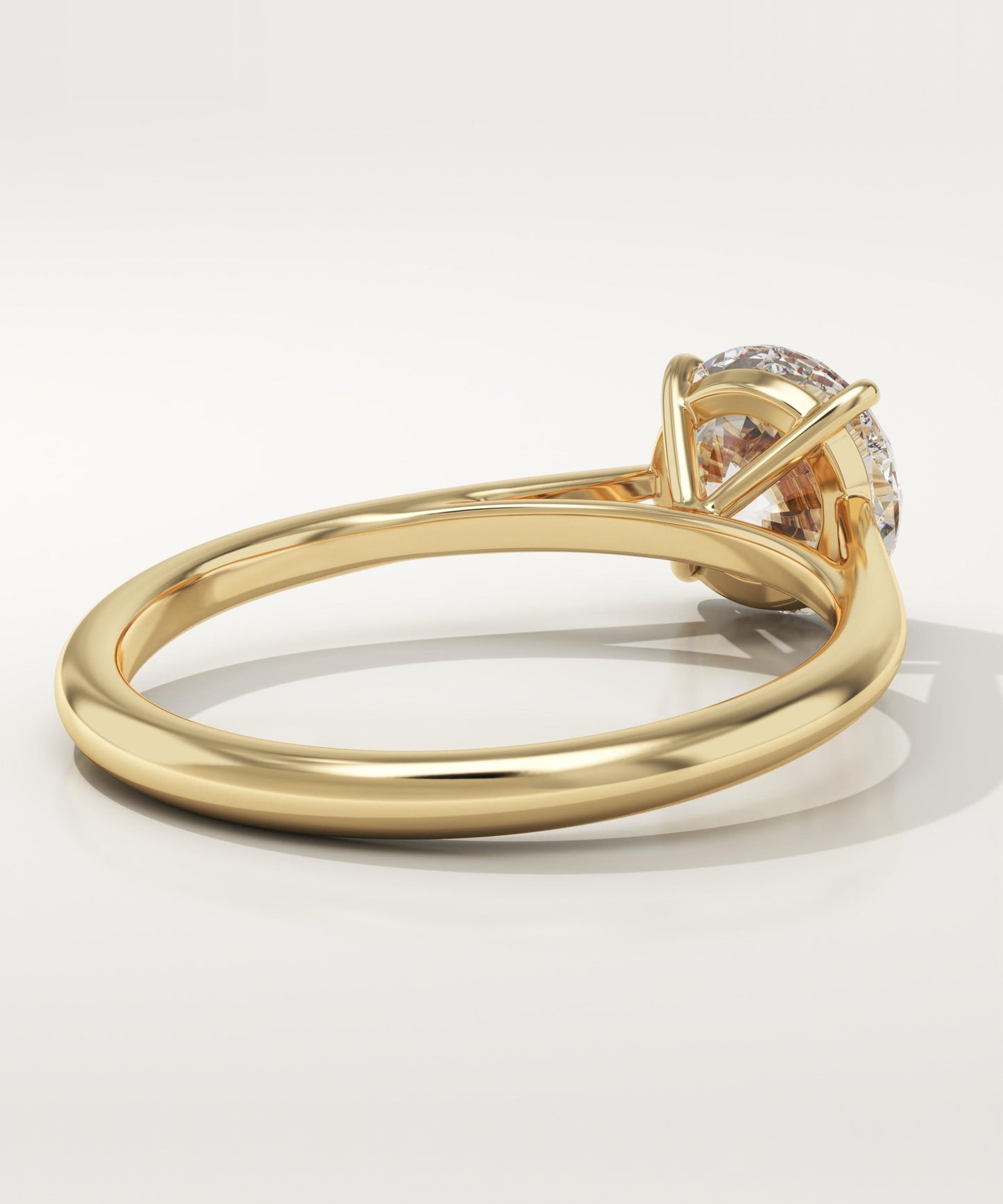 Round Cut Solitaire Cathedral Lab-Grown Diamond Engagement Ring