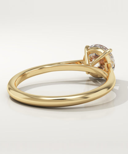 Round Cut Solitaire Cathedral Lab-Grown Diamond Engagement Ring