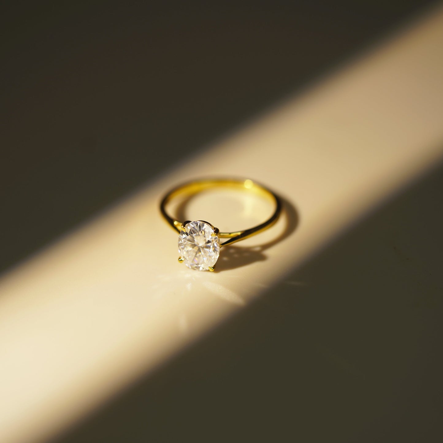 Oval Cut Solitaire Cathedral Lab-Grown Diamond Engagement Ring