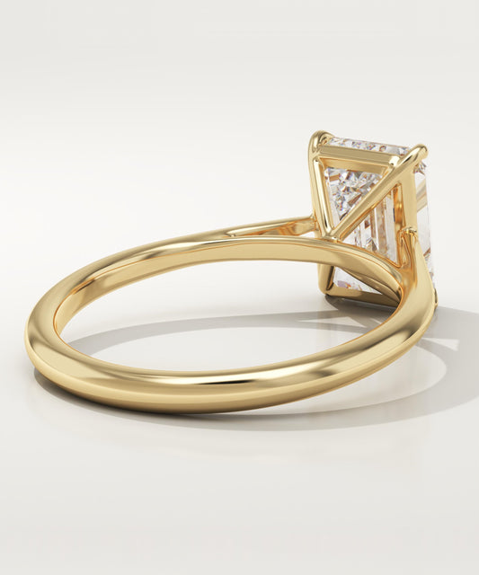 Emerald Cut Solitaire Cathedral Lab-Grown Diamond Engagement Ring