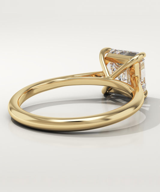 Asscher Cut Solitaire Cathedral Lab-Grown Diamond Engagement Ring