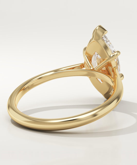 Marquise Cut Solitaire Cathedral Lab-Grown Diamond Engagement Ring