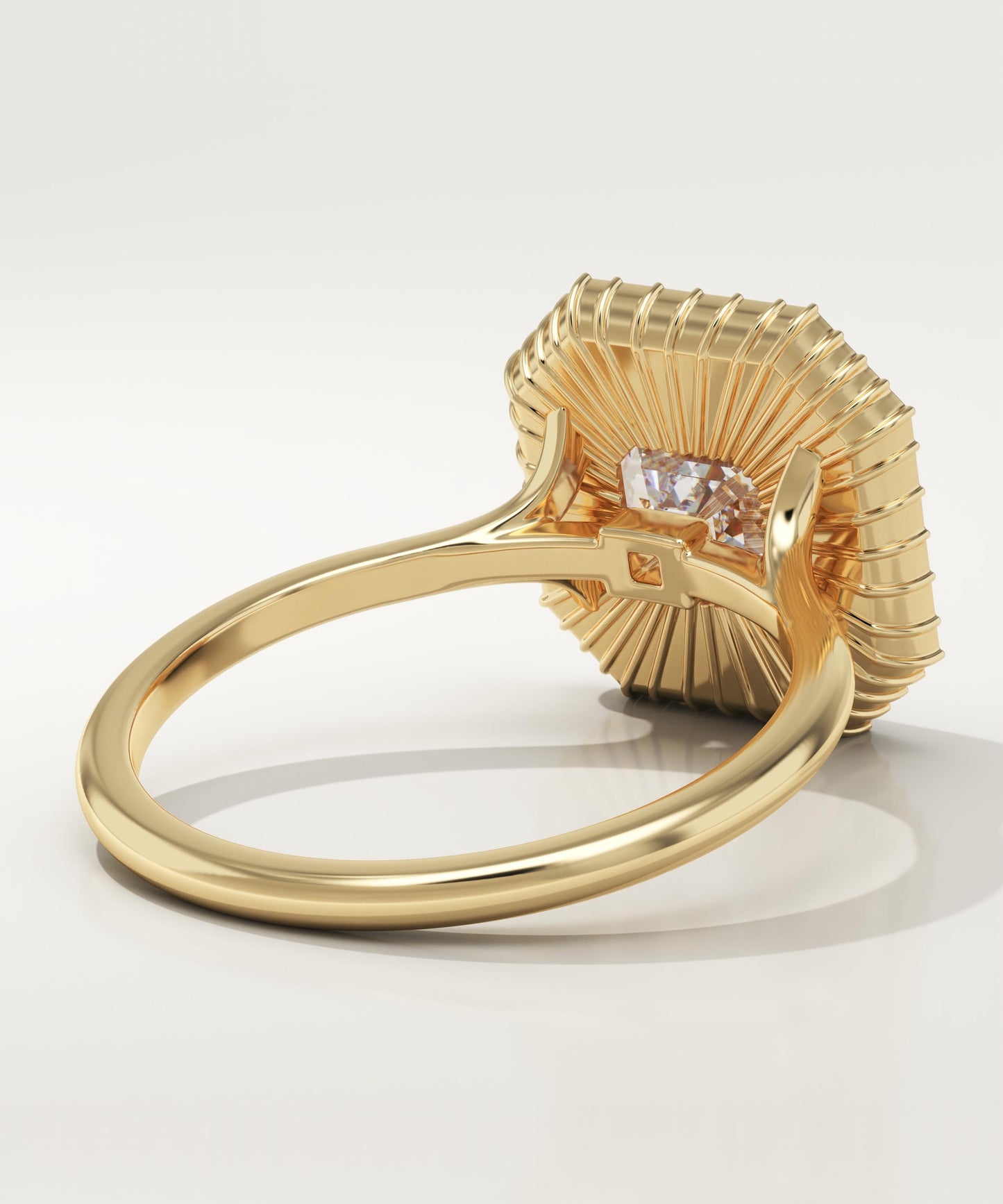 Asscher Cut Cluster Lab-Grown Diamond Engagement Ring