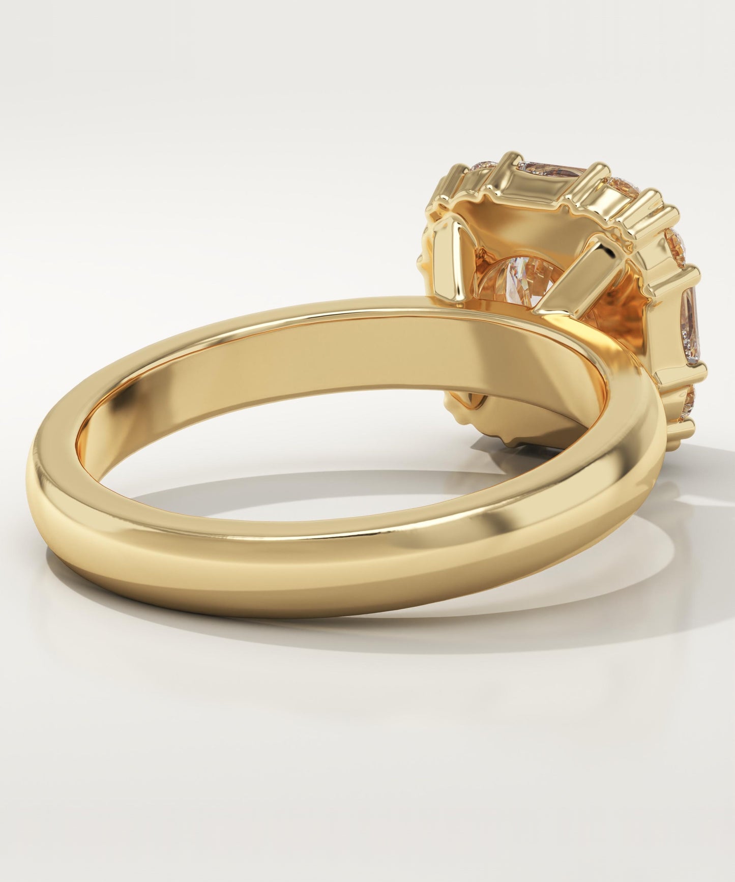 Round Cut Cluster Lab-Grown Diamond Engagement Ring