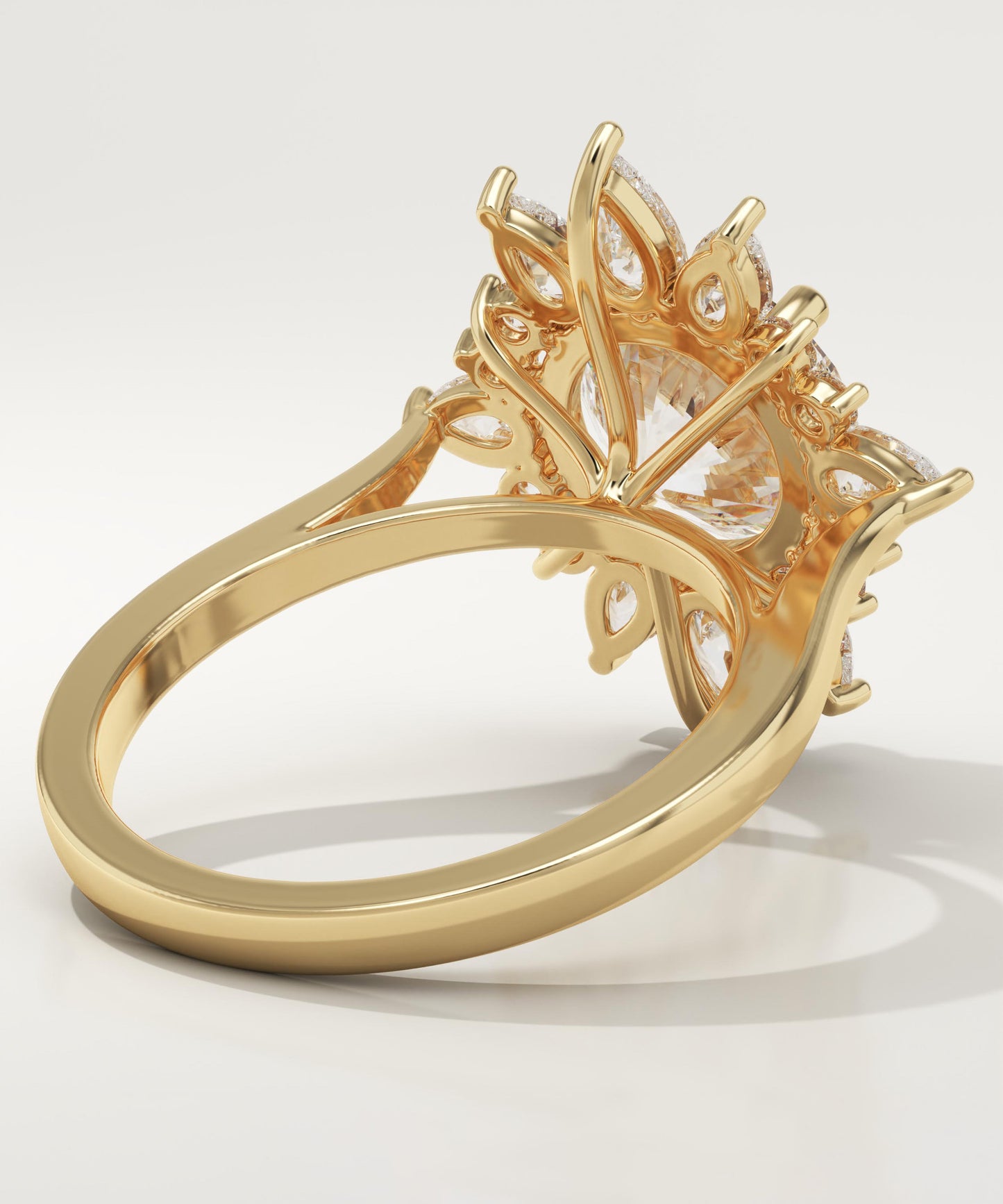 Round Cut Cluster Lab-Grown Diamond Engagement Ring