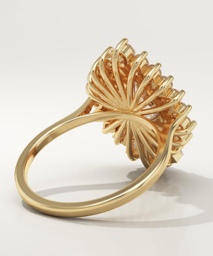 Pear Cut Cluster Lab-Grown Diamond Engagement Ring