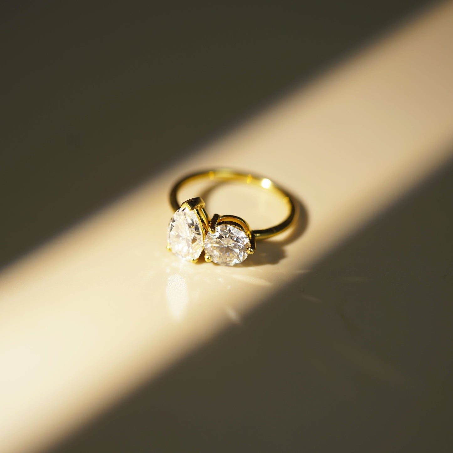 3.5 TCW Pear & Round Cut Toi Et Moi Lab-Grown Diamond Engagement Ring