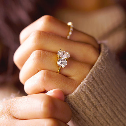 4 TCW Oval & Round Cut Toi Et Moi Lab-Grown Diamond Engagement Ring