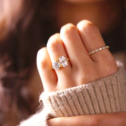 4 TCW Oval & Round Cut Toi Et Moi Lab-Grown Diamond Engagement Ring