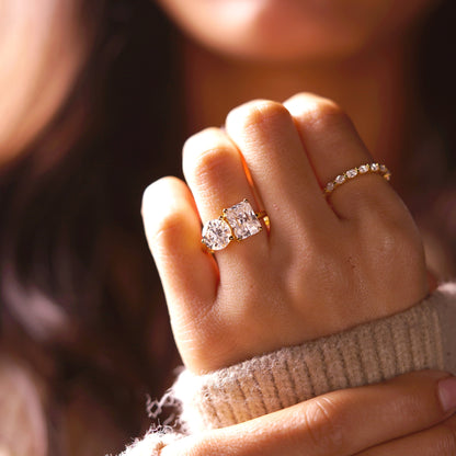 5 TCW Radiant & Round Cut Toi Et Moi Lab-Grown Diamond Engagement Ring