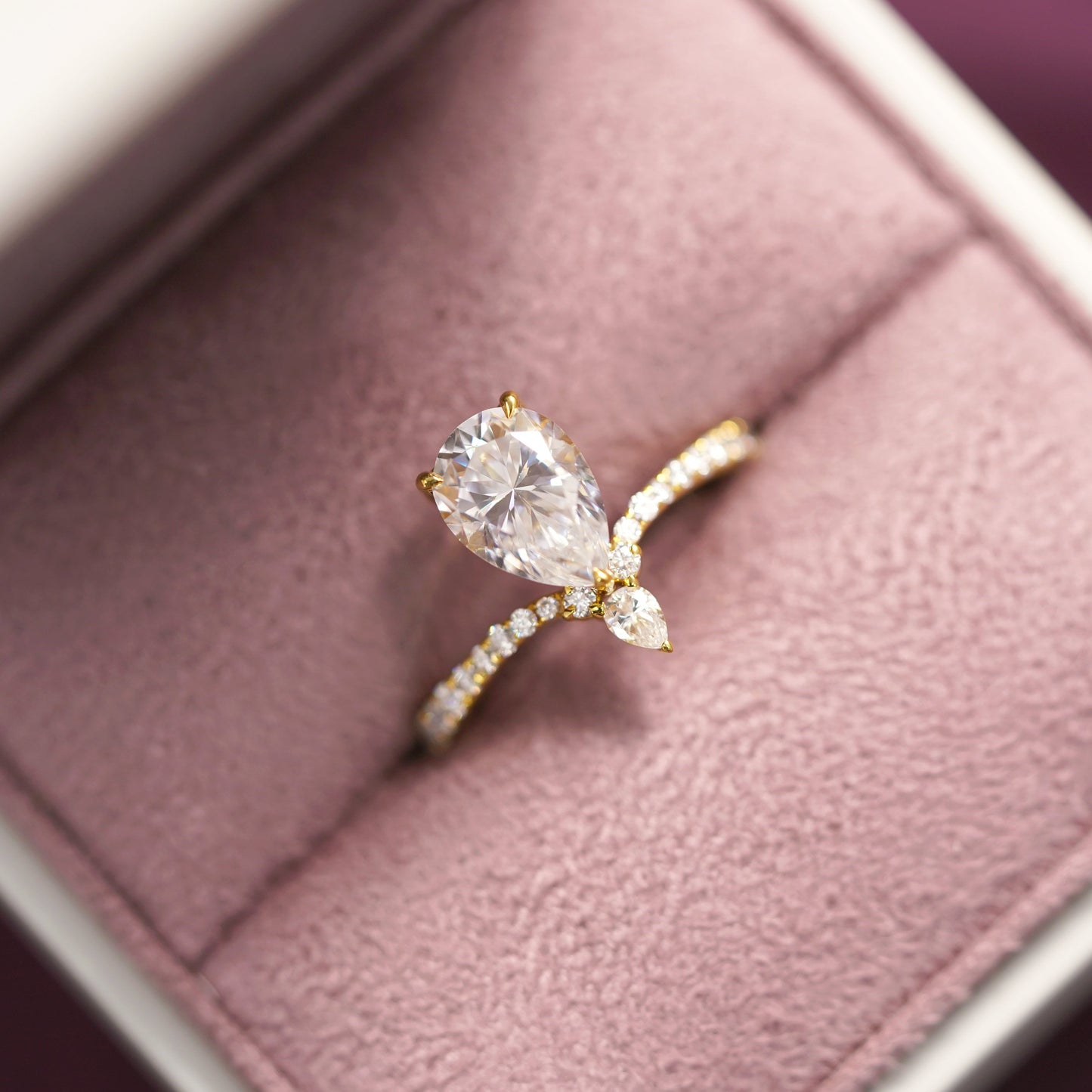 Pear Cut Pave Lab-Grown Diamond Engagement Ring