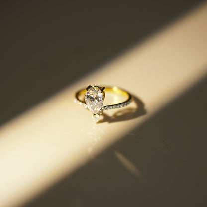 Pear Cut Pave Lab-Grown Diamond Engagement Ring