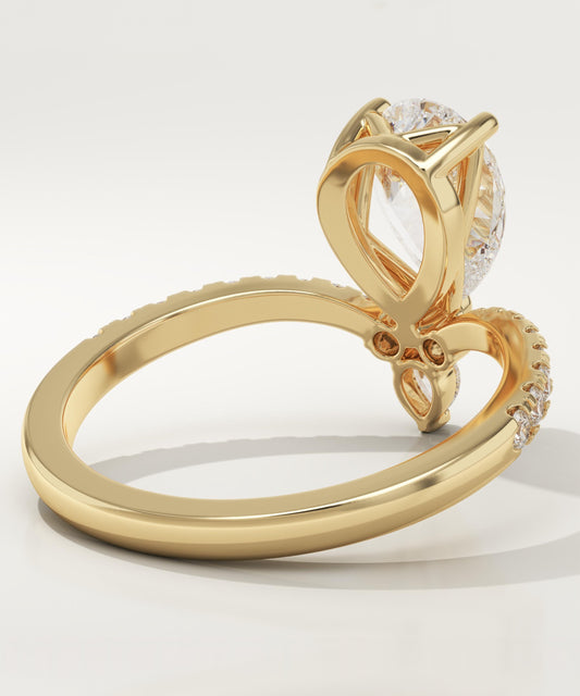 Pear Cut Pave Lab-Grown Diamond Engagement Ring