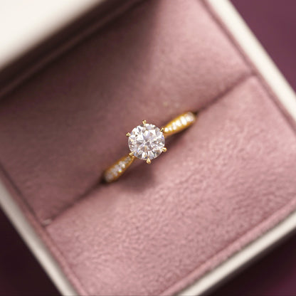 Round Cut Pave Lab-Grown Diamond Engagement Ring