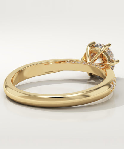 Round Cut Pave Lab-Grown Diamond Engagement Ring