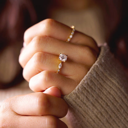 Cushion Cut Pave Lab-Grown Diamond Engagement Ring