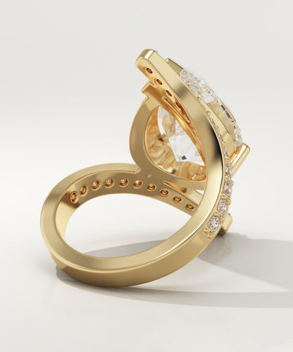 Pear Cut Twisted Pave Lab-Grown Diamond Engagement Ring