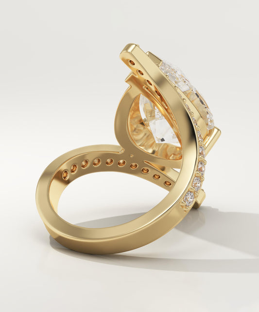Pear Cut Twisted Pave Lab-Grown Diamond Engagement Ring