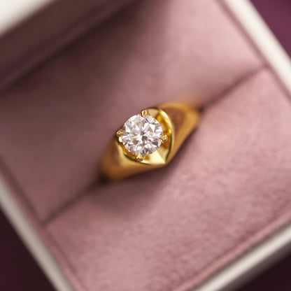 Round Cut Hidden Halo Lab-Grown Diamond Engagement Ring