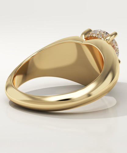 Round Cut Hidden Halo Lab-Grown Diamond Engagement Ring