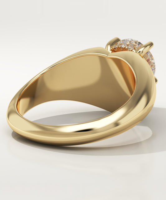 Round Cut Hidden Halo Lab-Grown Diamond Engagement Ring