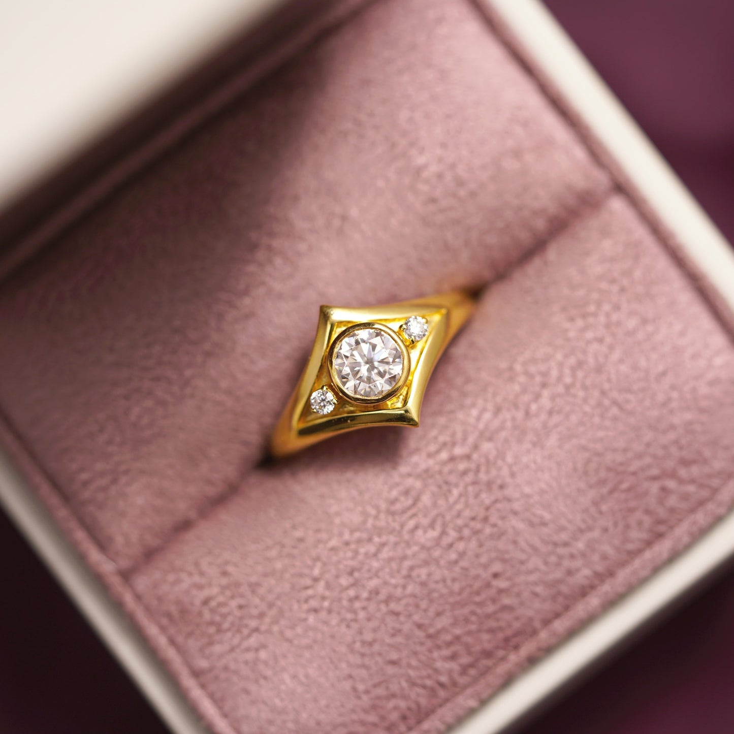 Round Cut Three Stone Lab-Grown Diamond Engagement Ring