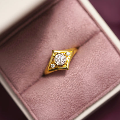 Round Cut Three Stone Lab-Grown Diamond Engagement Ring