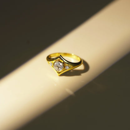Round Cut Three Stone Lab-Grown Diamond Engagement Ring