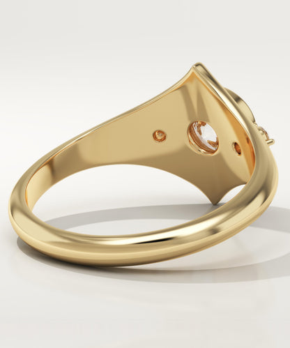 Round Cut Three Stone Lab-Grown Diamond Engagement Ring