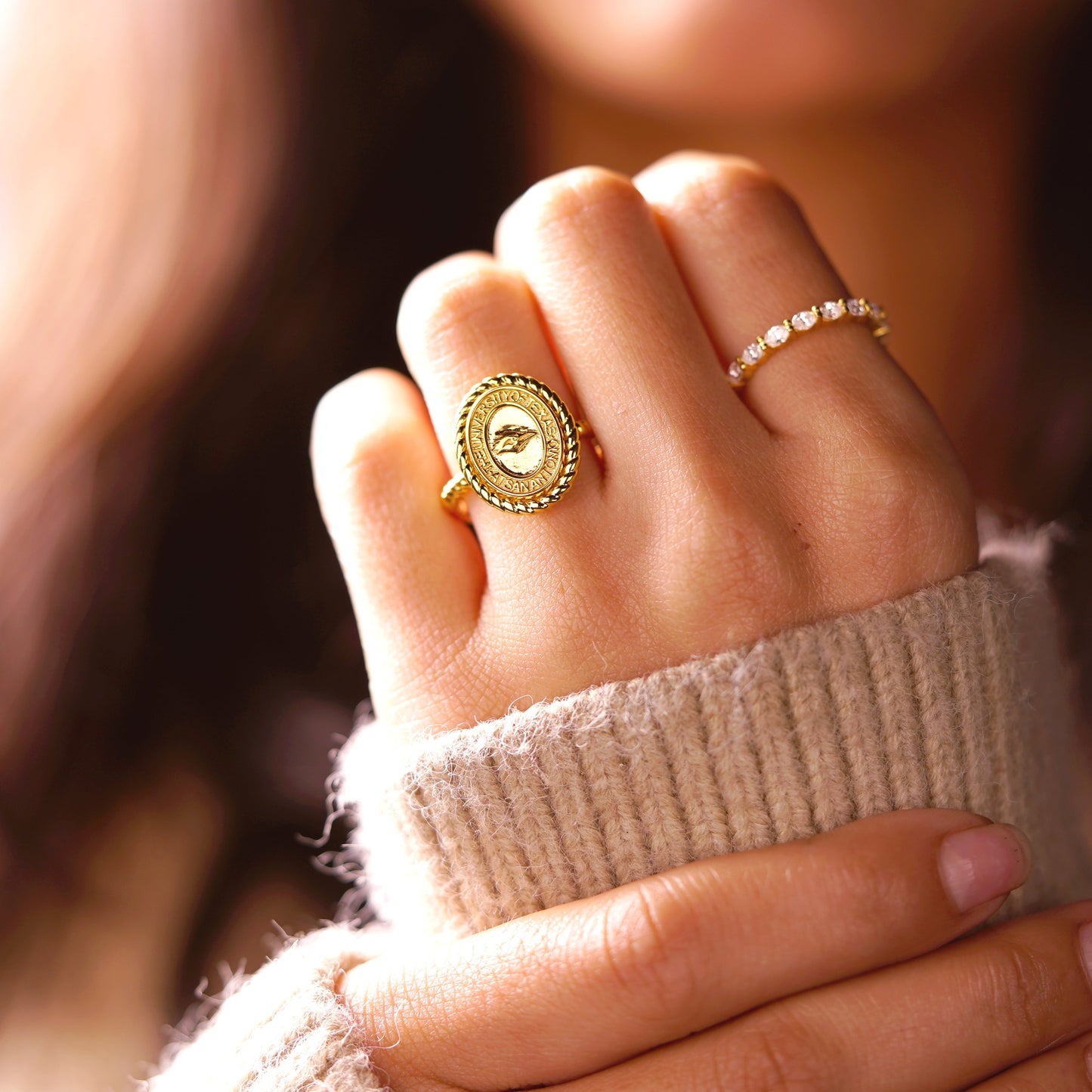 University Of Texas Style Statement Ring