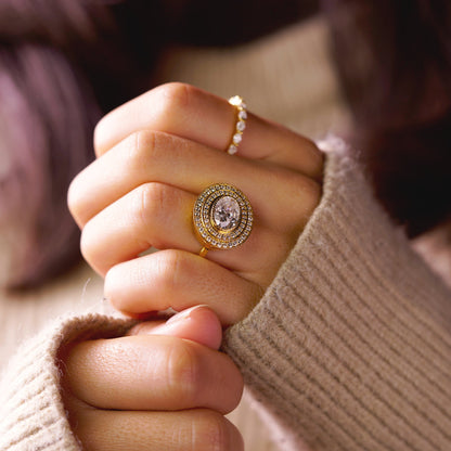 Oval Cut Double Halo Lab-Grown Diamond Engagement Ring