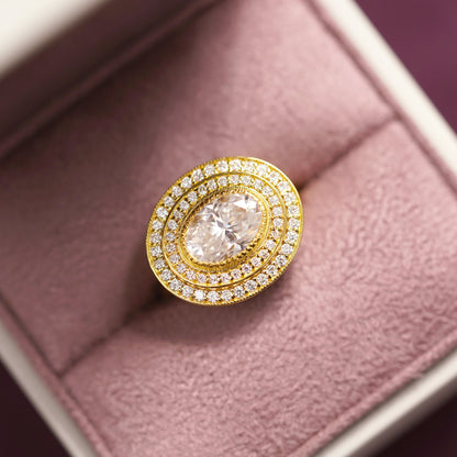 Oval Cut Double Halo Lab-Grown Diamond Engagement Ring