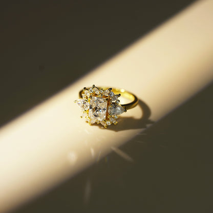 Radiant Cut Cluster Lab-Grown Diamond Engagement Ring