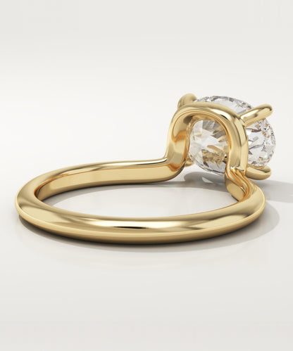 East-West Oval Cut Solitaire Lab-Grown Diamond Engagement Ring