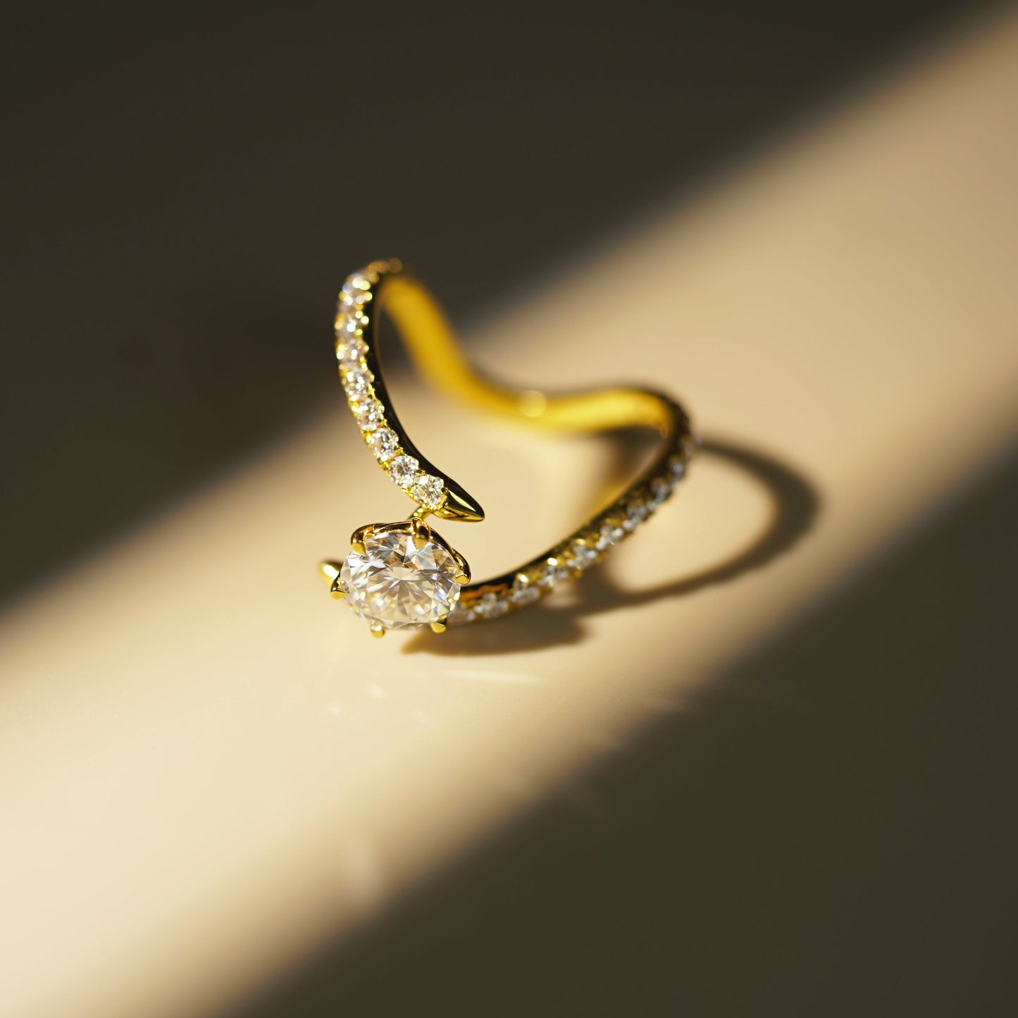 Round Cut Unique Lab-Grown Diamond Engagement Ring