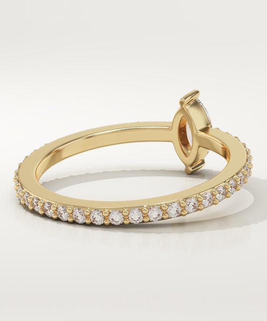 Marquise Cut Pave Lab-Grown Diamond Engagement Ring