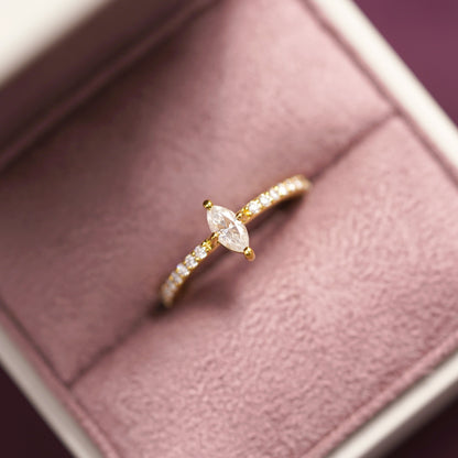 Marquise Cut Pave Lab-Grown Diamond Engagement Ring