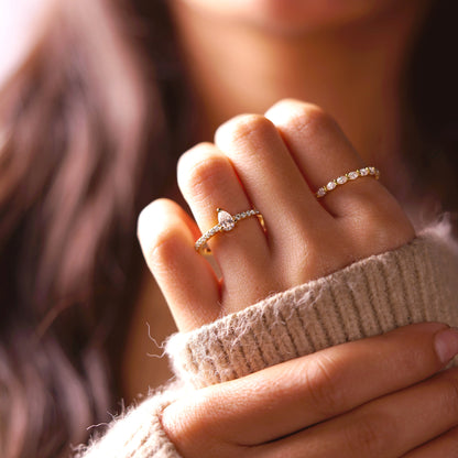 Pear Cut Pave Lab-Grown Diamond Engagement Ring